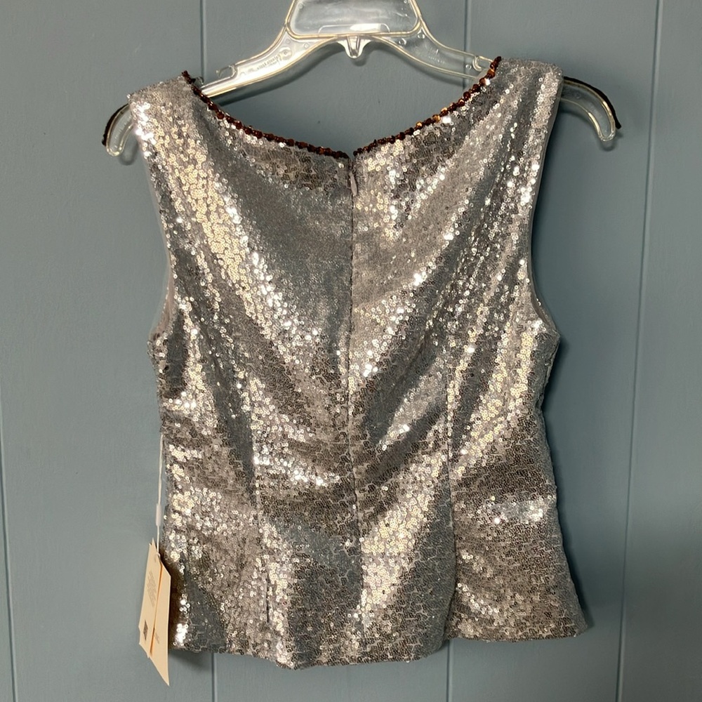 Lanting Bride Elegant Silver Sequined Fitted Top … - image 7